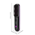 Portable Wireless Hair Straightener Brush | USB Rechargeable Negative Ion Hot Comb with LED Display & Adjustable Temperature